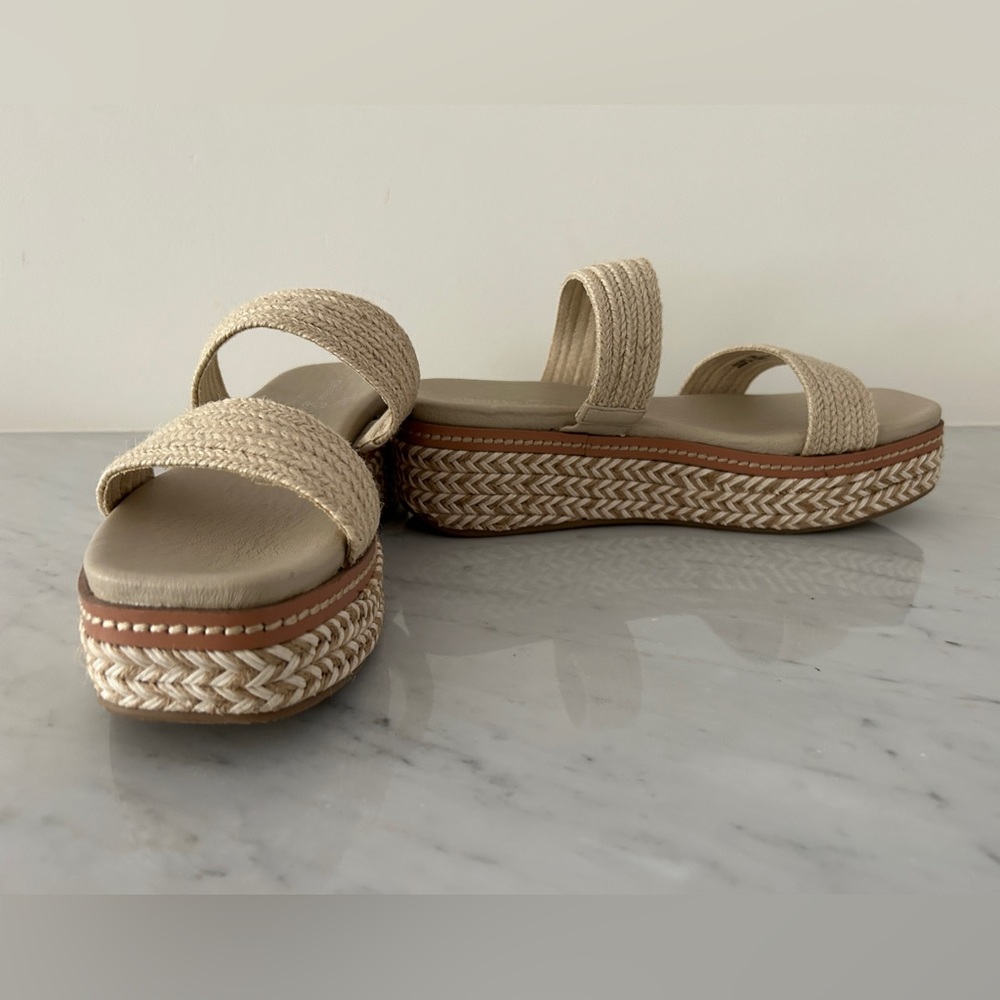Women’s Beige Braided Platform Slide Sandals - Picture 3 of 11